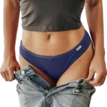 tanga coton bleu marine