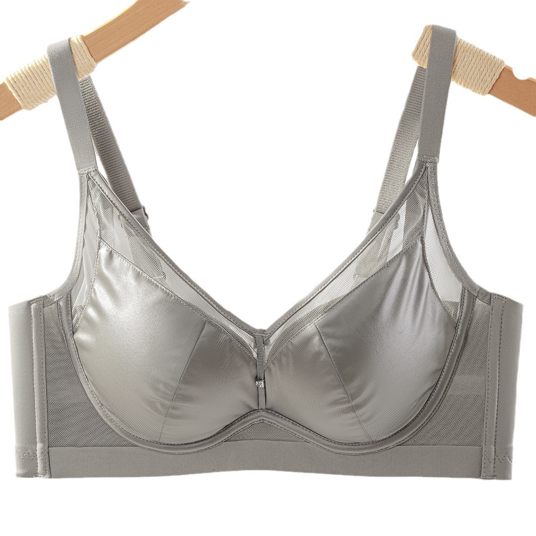 Soutien-gorge emboîtant sans armatures à bonnets préformés avec décolleté en tulle transparent et larges bretelles – Image 10