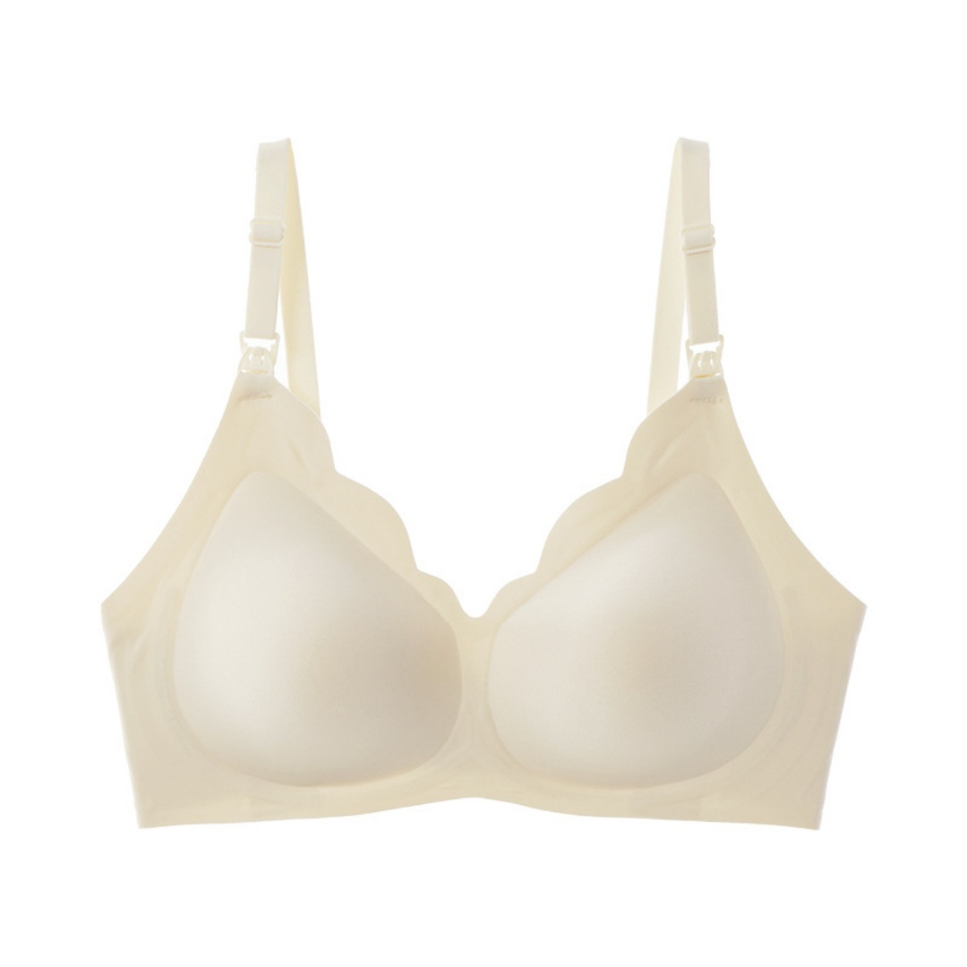 Soutien-gorge d’allaitement sans armatures à bonnets préformés avec ouverture à clips et bordures festonnées – Image 6
