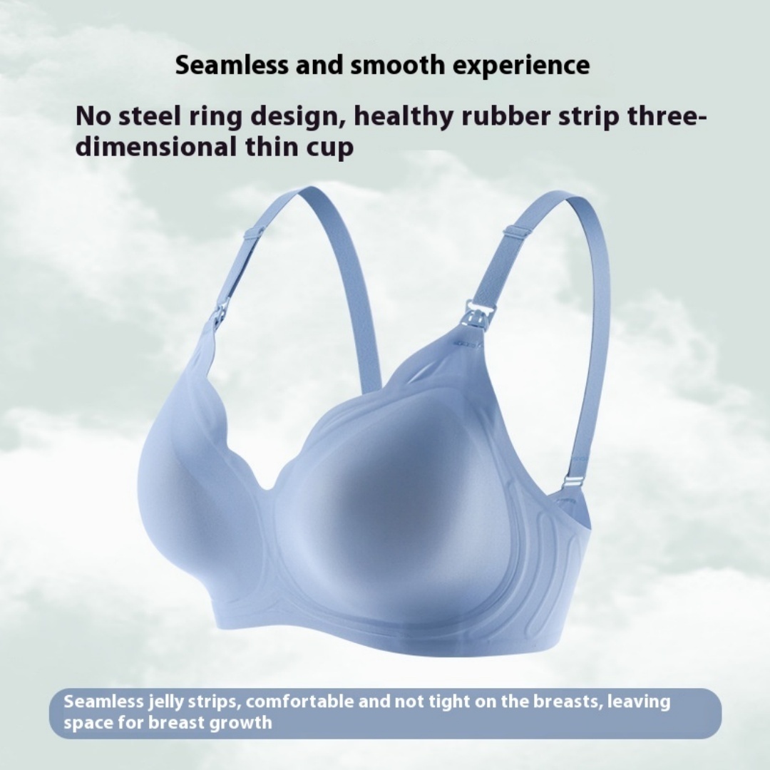Soutien-gorge d’allaitement sans armatures à bonnets préformés avec ouverture à clips et bordures festonnées – Image 5